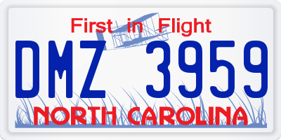 NC license plate DMZ3959