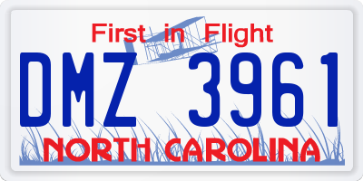 NC license plate DMZ3961