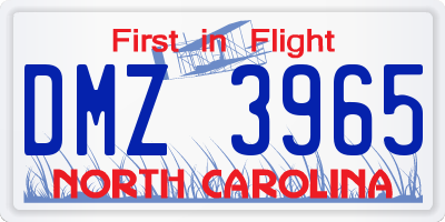 NC license plate DMZ3965