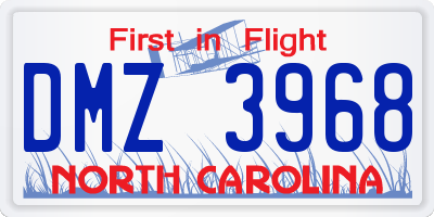 NC license plate DMZ3968