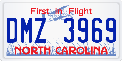 NC license plate DMZ3969