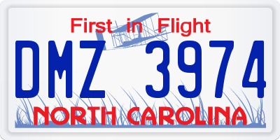 NC license plate DMZ3974