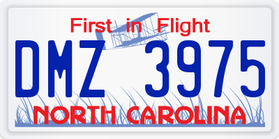 NC license plate DMZ3975