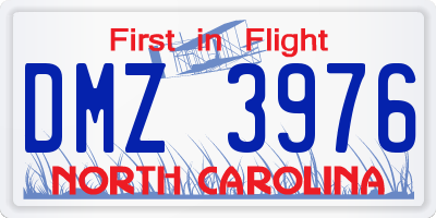 NC license plate DMZ3976