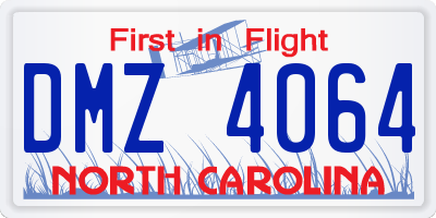 NC license plate DMZ4064