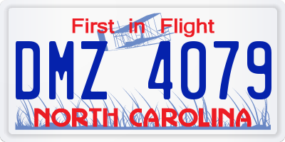 NC license plate DMZ4079