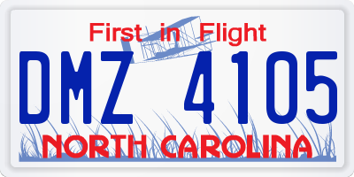 NC license plate DMZ4105