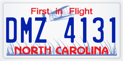 NC license plate DMZ4131