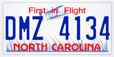 NC license plate DMZ4134