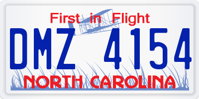 NC license plate DMZ4154