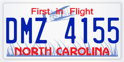 NC license plate DMZ4155