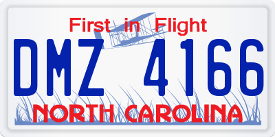 NC license plate DMZ4166