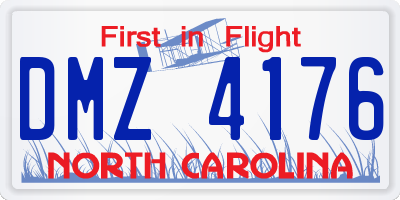NC license plate DMZ4176