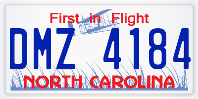 NC license plate DMZ4184