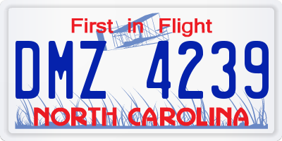 NC license plate DMZ4239