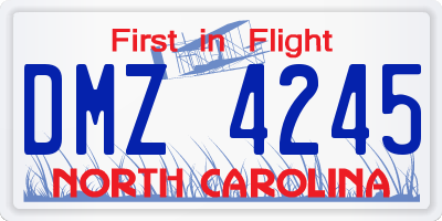 NC license plate DMZ4245