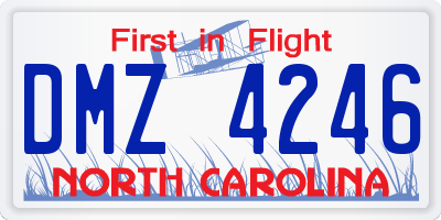 NC license plate DMZ4246