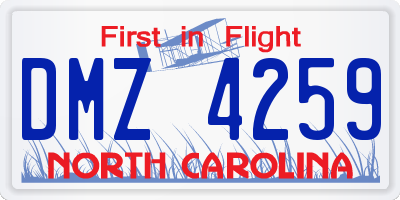 NC license plate DMZ4259