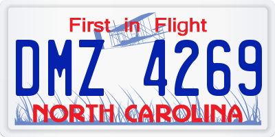 NC license plate DMZ4269