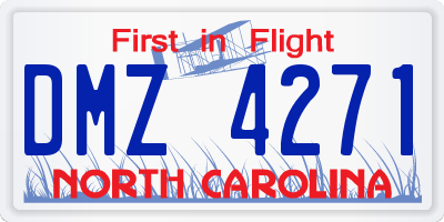 NC license plate DMZ4271