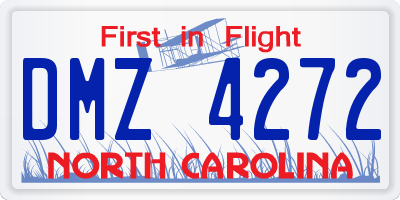 NC license plate DMZ4272
