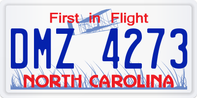 NC license plate DMZ4273