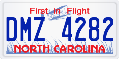 NC license plate DMZ4282