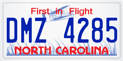 NC license plate DMZ4285