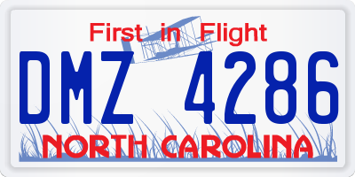 NC license plate DMZ4286