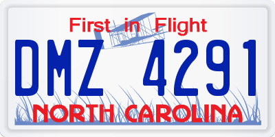 NC license plate DMZ4291