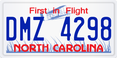 NC license plate DMZ4298