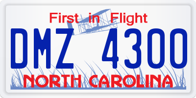 NC license plate DMZ4300