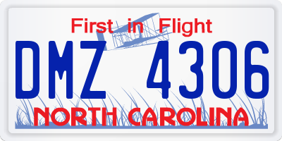 NC license plate DMZ4306