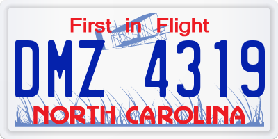 NC license plate DMZ4319