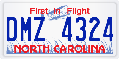 NC license plate DMZ4324