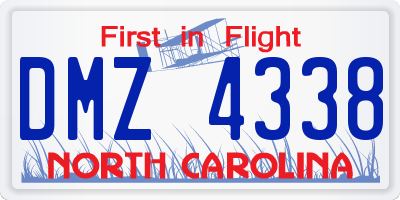 NC license plate DMZ4338