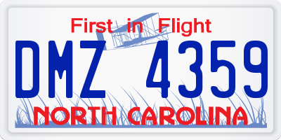 NC license plate DMZ4359