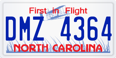 NC license plate DMZ4364