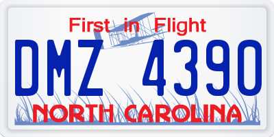 NC license plate DMZ4390