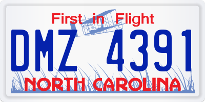 NC license plate DMZ4391