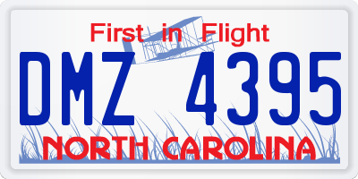 NC license plate DMZ4395