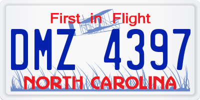 NC license plate DMZ4397