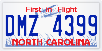 NC license plate DMZ4399