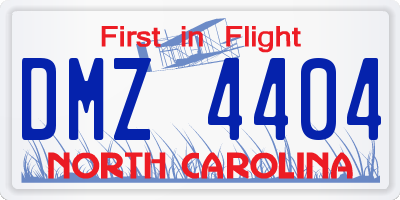 NC license plate DMZ4404