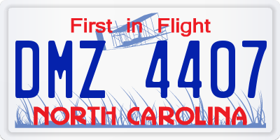 NC license plate DMZ4407