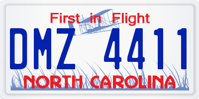 NC license plate DMZ4411