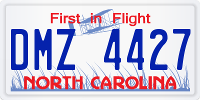 NC license plate DMZ4427