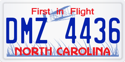 NC license plate DMZ4436