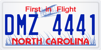 NC license plate DMZ4441