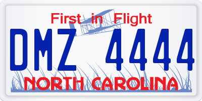 NC license plate DMZ4444